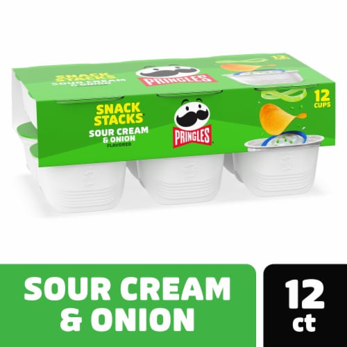 Pringles® Sour Cream and Onion Snack Stacks Potato Crisps Chips Perspective: front