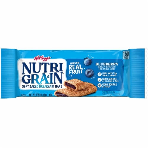 Kelloggs Nutrigrain Blueberry Cereal Bar, 1.55 Ounce -- 96 per case. Perspective: front