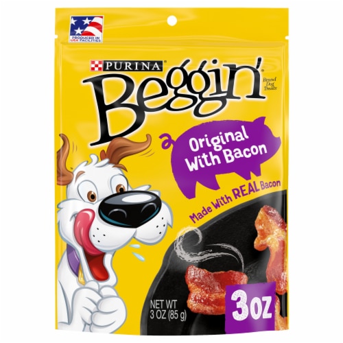 Purina® Beggin' Strips® Bacon Dog Treats Perspective: front