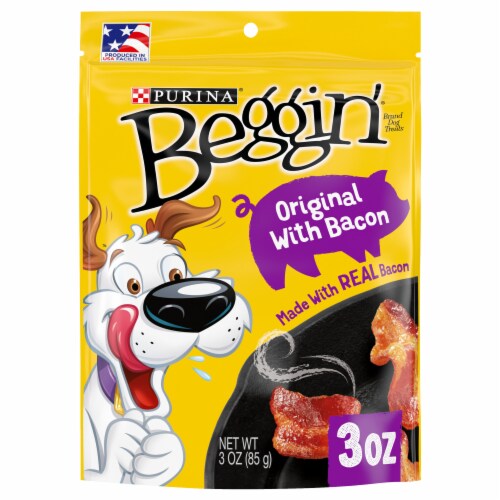 Purina® Beggin' Strips® Bacon Dog Treats Perspective: front