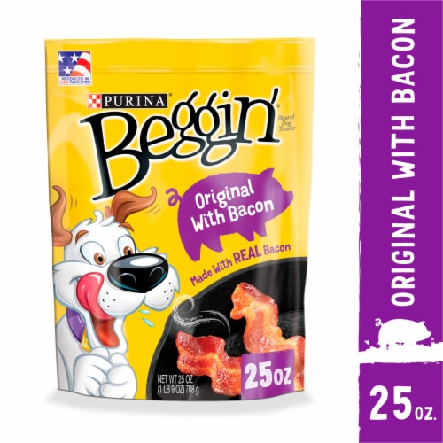 Purina Beggin' Strips Original Dog Treats with Bacon Flavor Perspective: front