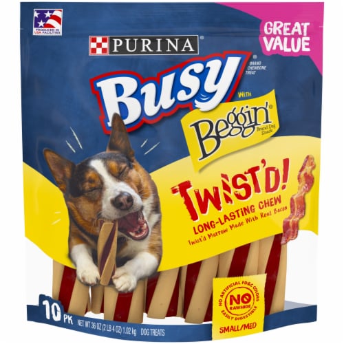 Purina Busy with Beggin' Twist'd Chew Small/Medium Breed Dog Treats Perspective: front