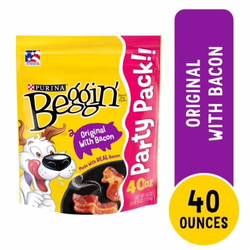 Purina Beggin' Strips Original Dog Treats with Bacon Flavor Perspective: front