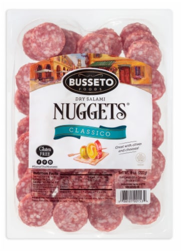 Busseto Dry Bite Size Salami Nuggets Perspective: front