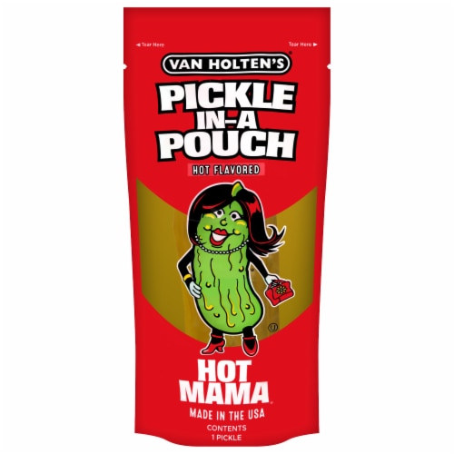 Van Holten's Hot Mama Hot Flavored Pickle-in-a Pouch 1 ea Perspective: front