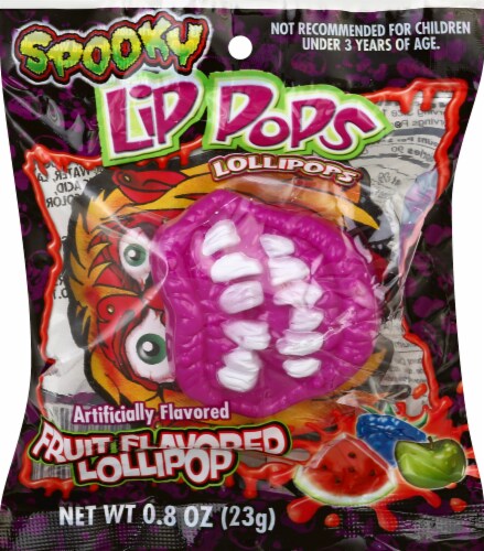 Spooky Lip Pops® Fruit Flavored Lollipops Perspective: front