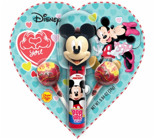 Flix Candy Disney Jr. Heart Shaped Blister Card Pop Ups Perspective: front