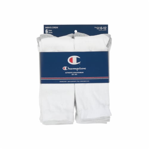 Champion® Double Dry® Performance Men's Crew Athletic Socks (6