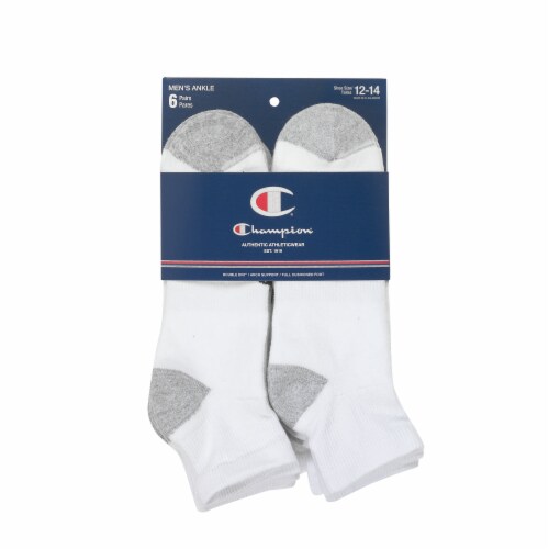 Champion Performance Men s King Size Crew Athletic Socks 6 ct 12 14 Foods Co