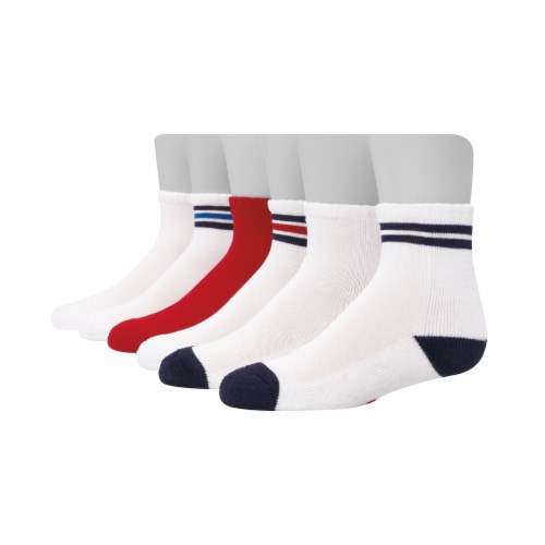 Hanes® Basics Toddler Boy Crew Sock Assorted - 6 Pack Perspective: front