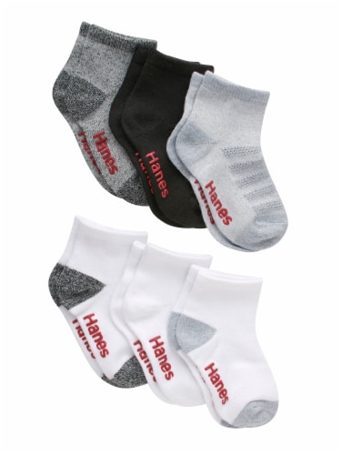 HANES-BOYS/MEN Toddler Ankle Socks TBCSA6 Assorted 4T/5T Perspective: front