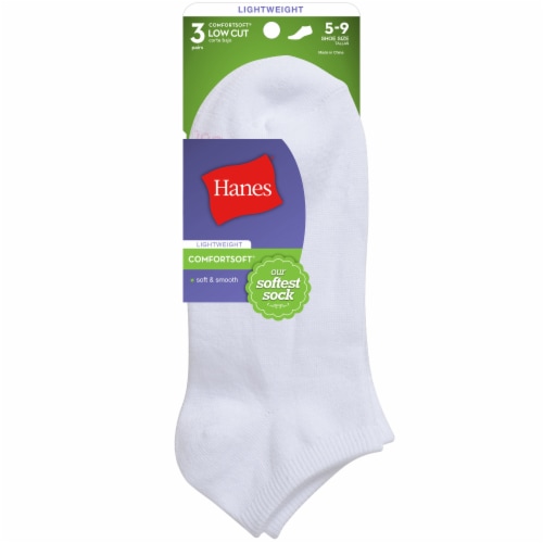 Hanes® Super Soft Low Cut White Socks, 5-9 / 3 pk - Pay Less Super