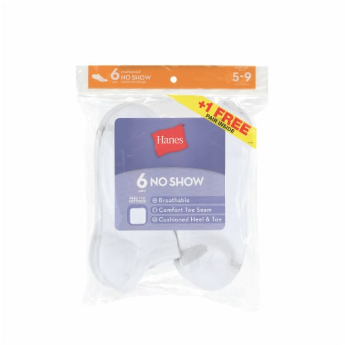 Hanes No Show Socks - White Perspective: front