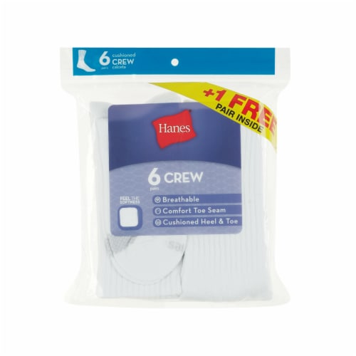 Hanes Cushioned Crew Socks - White Perspective: front