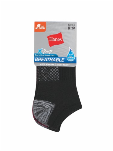 Hanes® Girls/Women's ComfortBlend Breathable No Show Socks - Black