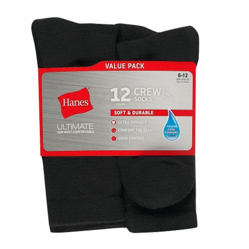 Hanes® Soft and Durable Crew Sock - 12 pk, 12 ct - Fred Meyer