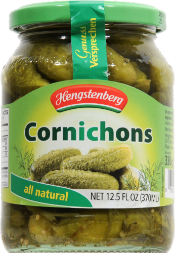 Hengstenberg All Natural Cornichons Pickles Perspective: front