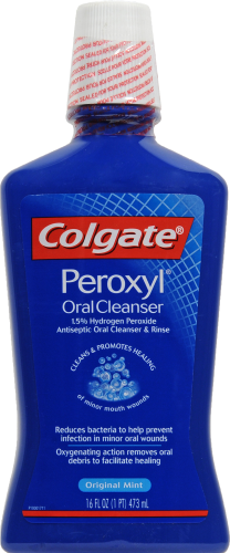 Colgate Peroxyl Antiseptic Oral Cleanser & Rinse Perspective: front