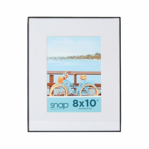 Snap® 8x10 Matted to 5x7 Front Load Photo Frame - Black Perspective: front