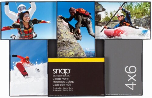 Pinnacle Snap 6-Opening Collage Picture Frame - Black Perspective: front