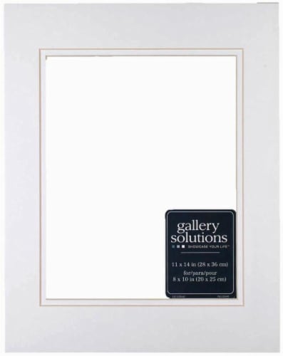 Pinnacle Gallery Solutions 11 x 14 Picture Frame with 8 x 10 Double Mat - White/White Perspective: front