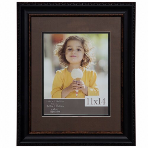 Pinnacle Gallery Solutions 11 x 14 Picture Frame with 8 x 10 Mat - Brown/Black Perspective: front