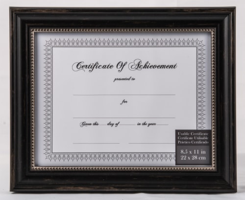 Pinnacle Document Frame - Genova Black Perspective: front