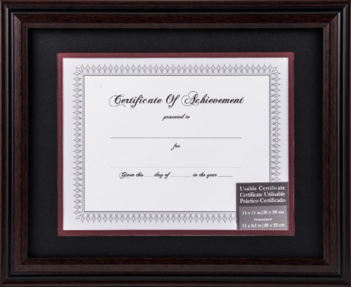 Gallery Solutions Certificate of Achievement with Frame - Rosewood/Black Perspective: front
