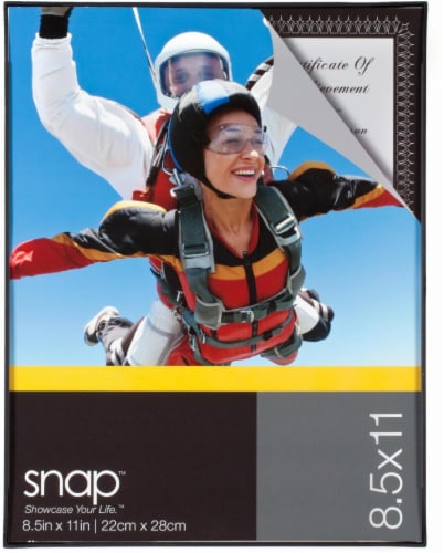 Pinnacle Snap Front-Loading Picture Frame - Black Perspective: front