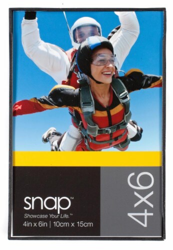 Pinnacle Snap 4 x 6 Front-Loading Picture Frame - Black Perspective: front