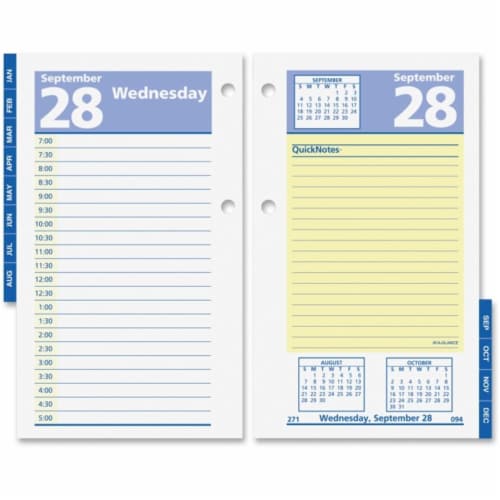 At A Glance AAGE51750 QuickNotes Daily Desk Calendar Refill&#44; Paper - White Perspective: front