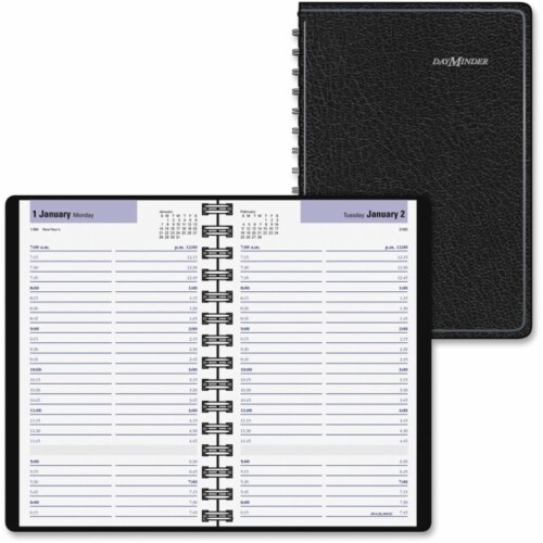 At A Glance AAGG10000 Quarter-hourly Appointment Daily Book - Black Perspective: front