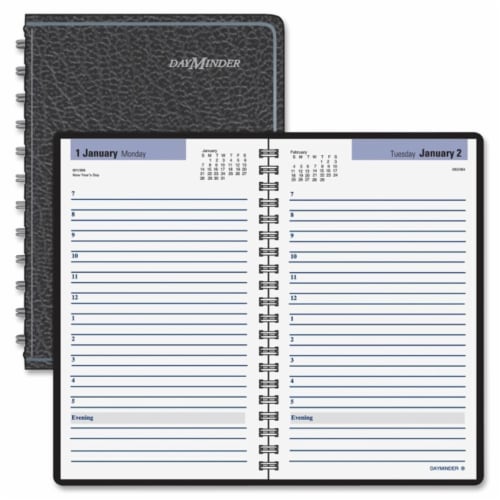 At A Glance AAGSK4400 5 x 8 in. Daily Appointment Book&#44; Leather - Black Perspective: front