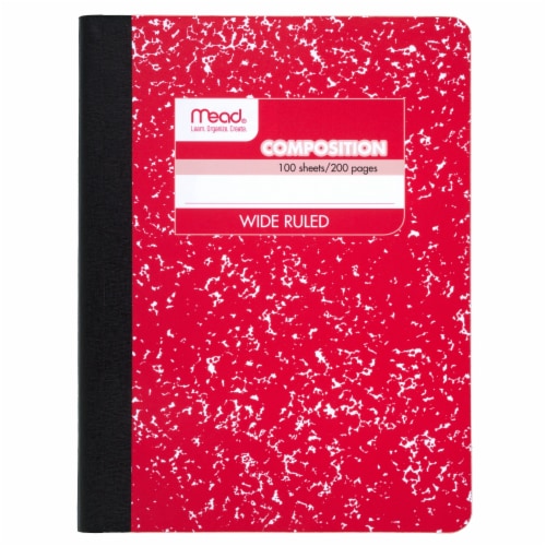 Mead® Wide Ruled Composition Notebook - Red Perspective: front