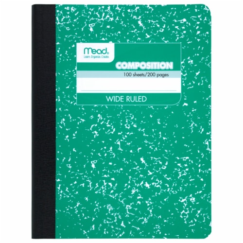 Mead® Wide Ruled Composition Notebook - Green Perspective: front