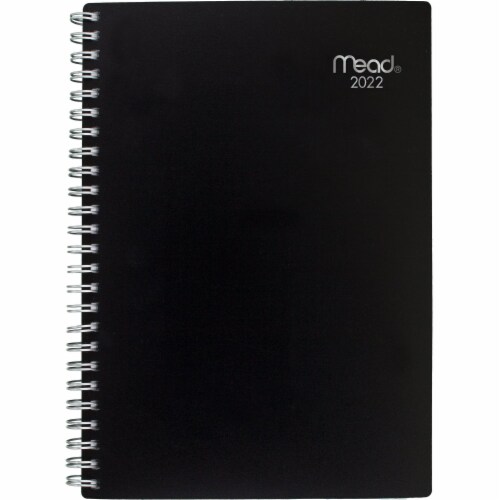 Mead® 2022 Basic Small Weekly/Monthly Planner - Black Perspective: front