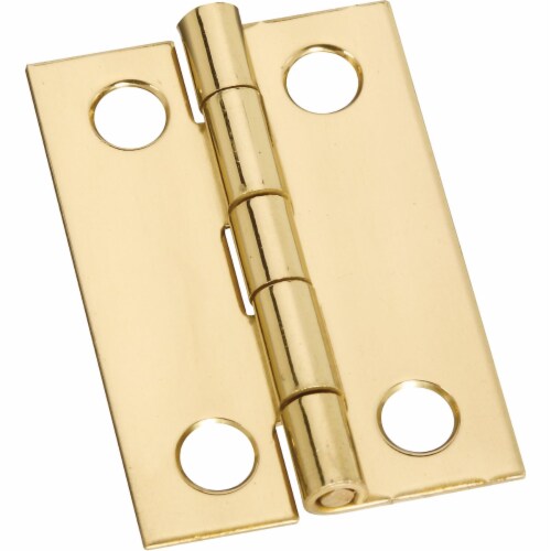 National 1-1/2 In. x 1 In. Medium Clear Coat Decorative Hinge N211292 Perspective: front