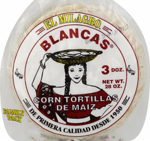 El Milagro Blancas Corn Tortillas Perspective: front