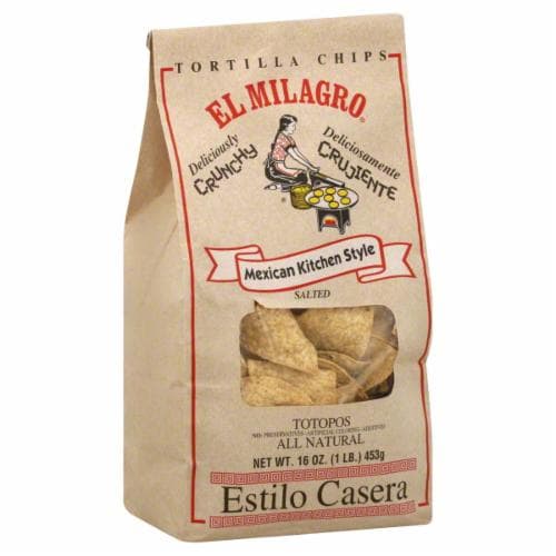 El Milagro Tortilla Chips Totopos Perspective: front