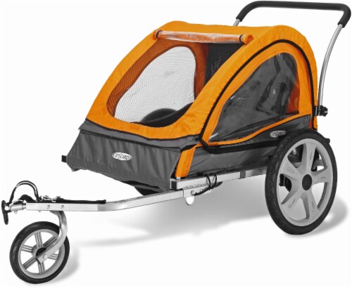inStep Quick N EZ Double Bicycle Trailer - Orange/Black Perspective: front