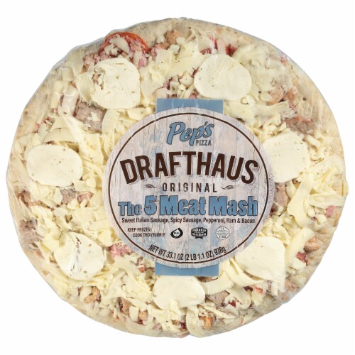 Pep's Pizza 5 Meat Mash Drafthaus Original Pizza Perspective: front
