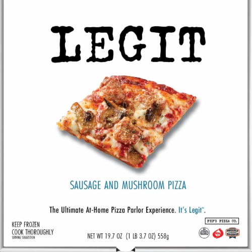 Pep's Pizza Legit Sausage & Mushroom Pizza Perspective: front