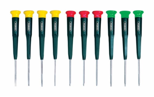 10-Piece Mini-Screwdriver Sets, Phillips; Torx; Slotted Perspective: front