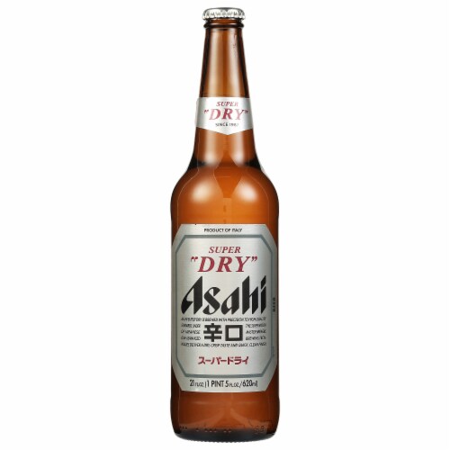 Asahi™ Super Dry Beer Single Bottle Perspective: front
