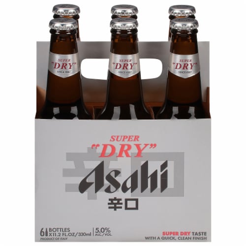 Asahi Super Dry Beer Bottle Perspective: front