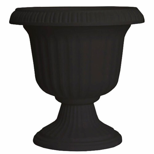 Southern Patio Large 14 In Outdoor Lightweight Resin Utopian Urn Planter, Black Southern Patio Large 14 In Outdoor Lightweight Resin Utopian Urn Planter, Black