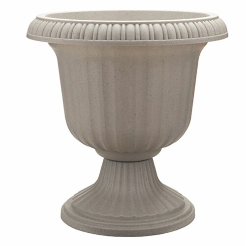 Southern Patio Large 14 In Outdoor Lightweight Resin Utopian Urn Planter, Stone Southern Patio Large 14 In Outdoor Lightweight Resin Utopian Urn Planter, Stone