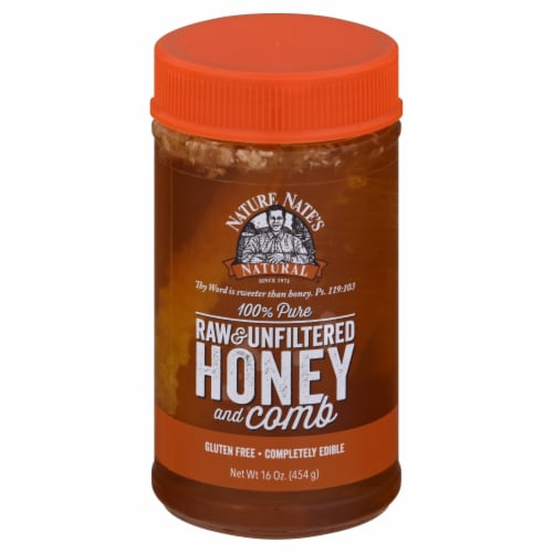 Nature Nate's Raw & Unfiltered Honey & Comb Perspective: front