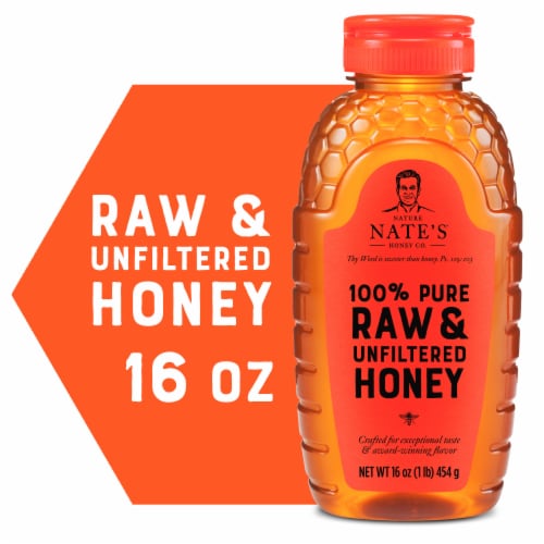 Nature Nate's® 100% Pure Raw & Unfiltered Honey Perspective: front