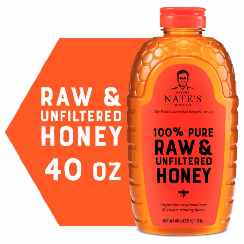 Nature Nate's® 100% Pure Raw & Unfiltered Honey Perspective: front